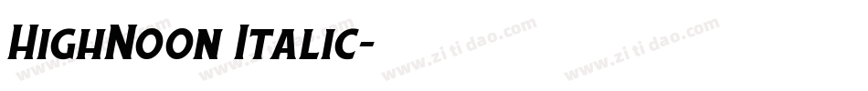 HighNoon Italic字体转换
